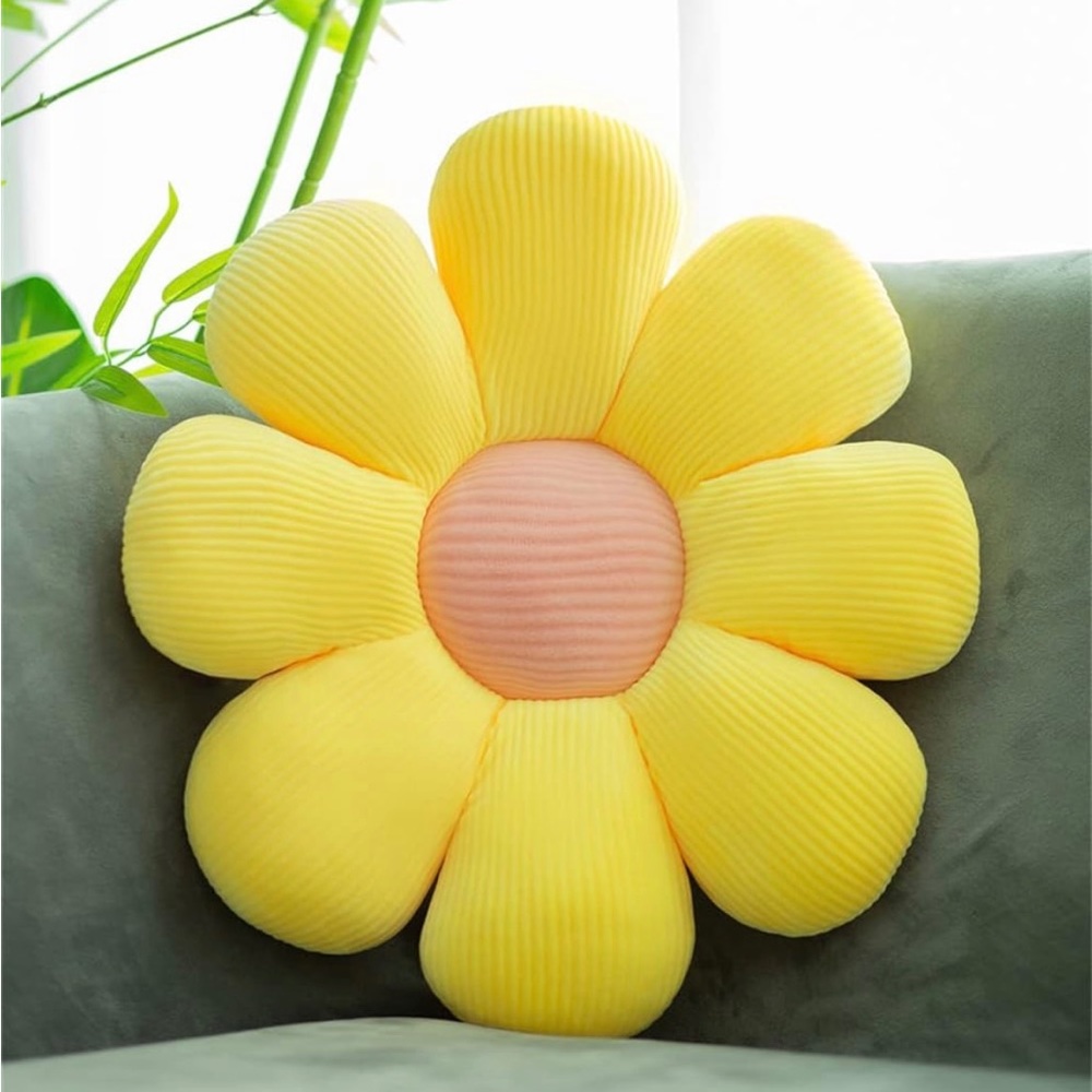 Flower plush throw pillow